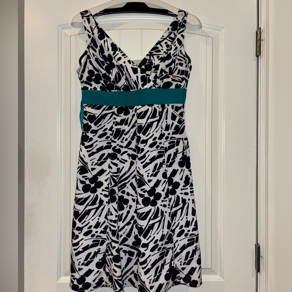 Ann Taylor Dress Womens Size 4 Sleeveless Ribbon Bow Tie Scoop Neckline